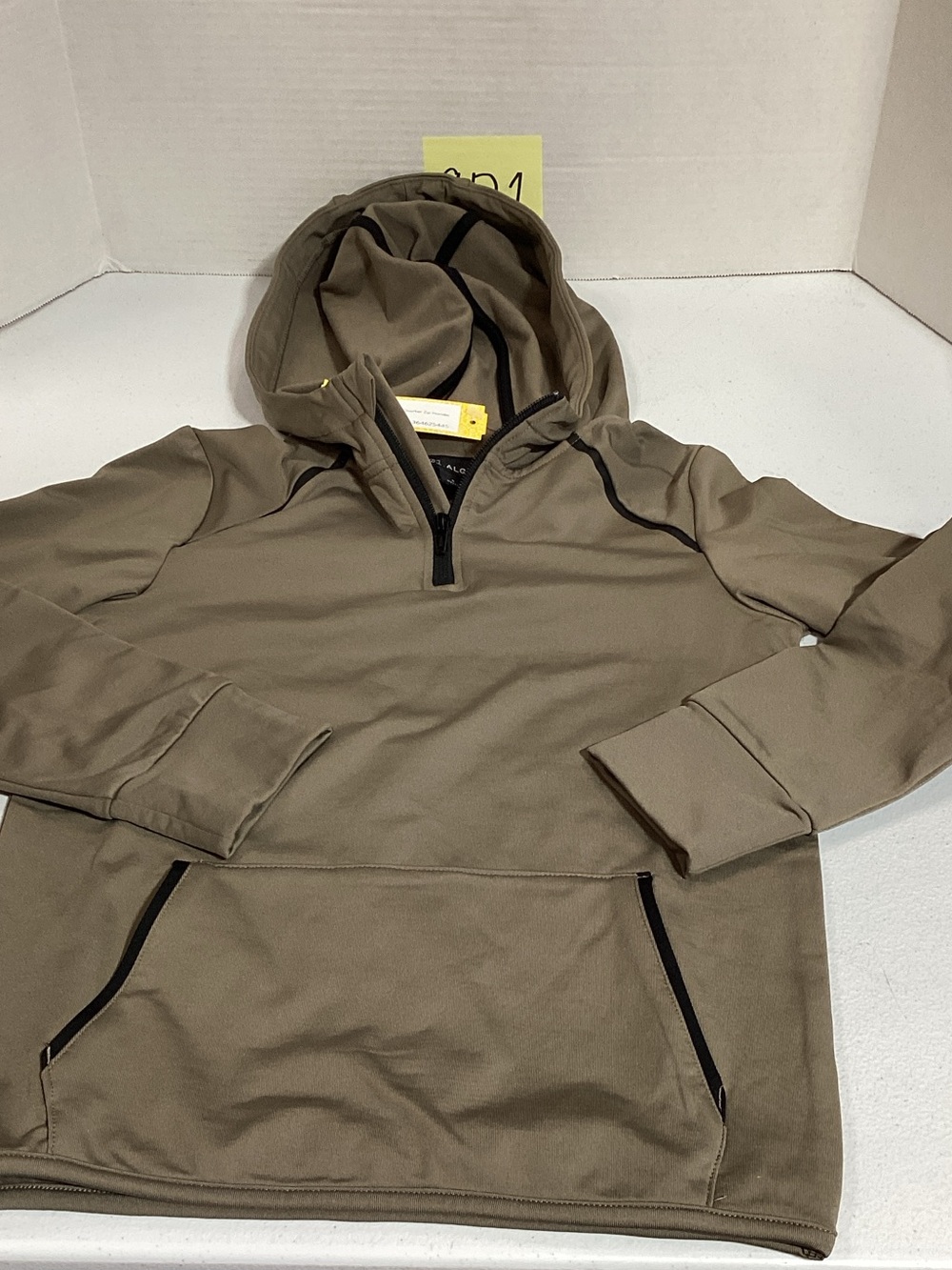 Kids' Zip-Up Hooded Pullover in Olive - Youth Zip Top